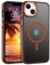 DOMAVER Magnetisch Hülle für iPhone 13/iPhone 14, Handyhülle iPhone 13/iPhone 14 6.1'' Case kompatible mit Mag Safe, Durchscheinend Matt Stoßfeste Rundumschutz Schutzhülle, Orange