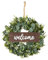 YQBFTC 45CM Türkranz Künstliche Eukalyptus,Eukalyptus Kranz mit Willkommensschild,Türkranz Frühling Sommer Außen Modern Deko zum Aufhängen,Türkranz Ganzjährig Deko für Haustür Hochzeit Bauernhaus Flur