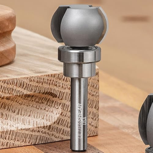 Ultra-Shear Finger Grip Groove Router Bit, 1/4 SH, 1 Boards, Template Pattern Bearing, Great for Serving & Cutting Boards, USA Made - US210FGGR