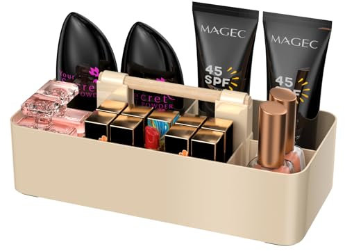 Nicphyn Blanco Organizador Cajones Baño, Cajones Organizadores Plastico, Almacenaje, Caja Almacenaje Plastico Pequeñas, Organizador Perfumes, Bathroom Organizer, para Tocador, Pintalabios
