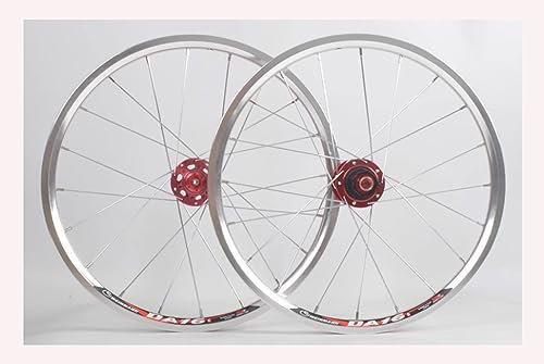 14/16/18/20 Zoll Klapprad/BMX-Laufradsatz V-Brake-Felgen Scheibenbremsnaben Abgedichtetes Lager Unterstützt 7-11 Gang Kassette Schnellspanner Vorne 74mm Hinten 135mm(Silver_14inch/412)
