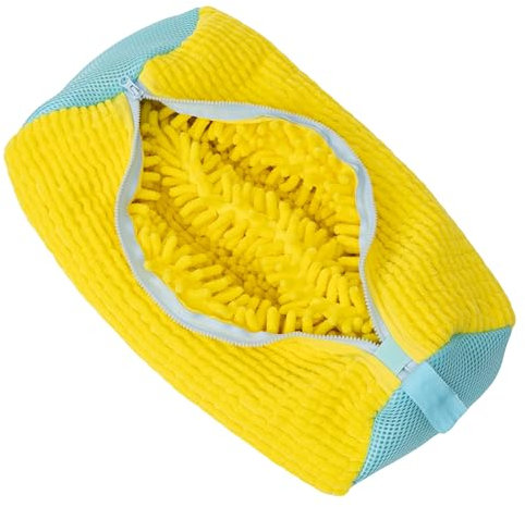 Quintcom Set di 2 sacchetti per bucato, lavabili in lavatrice, robusta rete per scarpe da ginnastica e scarpe – giallo, universale per tutte le misure