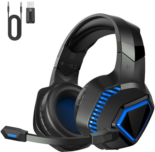 KAPEYDESI Wireless Gaming Headset, 2.4Ghz Noise Cancelling Headphones for PS5, PS4, PC, Switch, Bluetooth Headset with Microphone, 3.5mm Wired Mode for Xbox Series