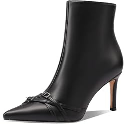 QUEEN HELENA Tronchetti con Tacco Alto Stivaletti a Punta Casual Donna K3989