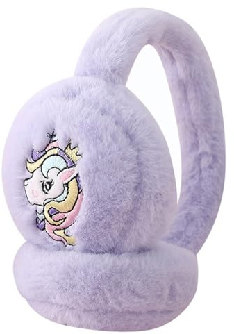 Cache-oreilles d'hiver en forme de licorne mignonne pour enfants de 4 à 12 ans - Cache-oreilles en peluche coupe-vent pour temps froid - Cache-oreilles en polaire douce et chaude pour garçons et