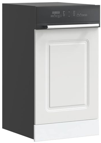 Teenpull Kalmar White Dishwasher Panel, 45x1.5x67 cm Engineered Wood, Moisture-Resistant Kitchen Cabinet Door for Dishwasher Protection, Easy to Clean, Durable and Stable