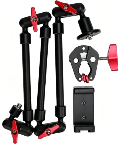 Tomedny Support de caméra, Bras Magique réglable, Support de lumière réglable à 360 degrés pour Moniteur, Flash, lumière LED, Microphone, caméra d'action (31 Pouces)