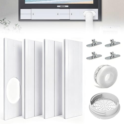 HOVCEH Kit di Sfiato per Finestra Del Condizionatore, 4 Pezzi Piastra Del Kit Finestra per 15cm Diametro Condizionatore d'Aria Tubo di Scarico, Air Conditioner Window Seal per Condizionatore Portatile