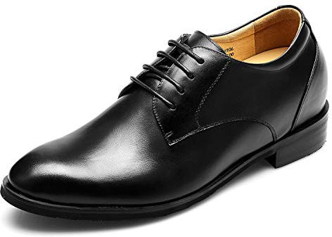 CHAMARIPA Echtes Leder Oxford Aufzug Schuhe Schnürhalbschuhe Geschäft Herren Anzugschuhe, 7,5 cm Höhe Erhöhen Smoking Hochzeit Derby Schuhwerk