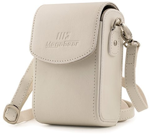 MegaGear MG1415 Nikon Coolpix A1000, A900 Leather Camera Case with Strap - White
