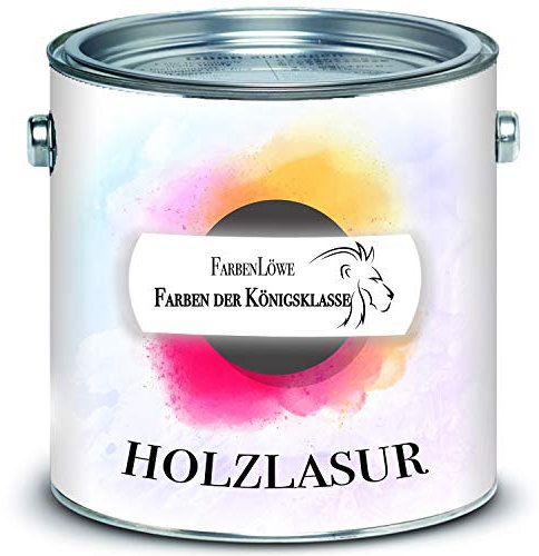 Holzlasur FARBENLÖWE hochmoderne Lasur für Innen & Außen Holzschutzlasur (2,5 L, Mahagoni)