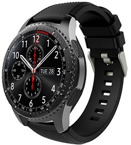 TiMOVO 22mm Armband Kompatibel mit Galaxy Watch 46mm Samsung Gear S3 Frontier/Galaxy Watch 3 45mm Uhrenarmband mit Schließe für Huawei Watch GT2 Pro/GT 2e/GT3 46mm, Schwarz