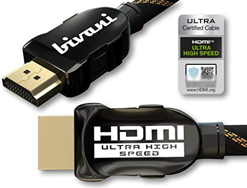 bivani Certified 8K HDMI 2.1a Kabel - 2 Meter 48 Gbps Premium Ultra High-Speed HDMI Kabel Zertifiziert - HDR10+, Highspeed Ethernet - PS5 & Xbox Series X Ready - Nylon-Mantel - Elite-Series - 2M