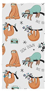 linomo Handtuch Süß Tier Faultier Handtuch Baumwolle Gesicht Towel Dish Geschirrtuch für Kinder Mädchen Jungen