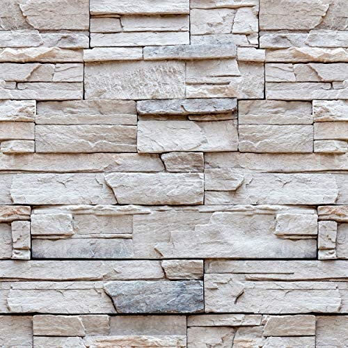 decomonkey Fototapete | Tapetenrolle 10 m Tapete Vliestapete Deko Panel Modern Design Wanddeko Wandtapete Wohnzimmer Schlafzimmer | Ziegel Stein Ziegelmauer