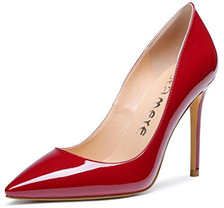 Castamere Scarpe col Tacco Donna Tacco a Spillo 10CM Pelle Verniciat Borgogna Scarpe EU 38