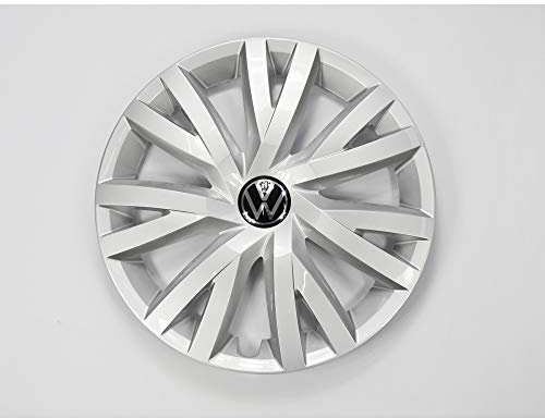 Volkswagen 5H0601147CUWP Radzierblende (1 Stück) Radkappe 16 Zoll Radblende Stahlfelge, silber/schwarz