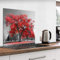 murando Glass Splashback for Kitchen Backsplash Cooker Protector Tempered Glass Decorative Wall Art Panel Heat Resistant Graphic 60x60 cm / 24x24 Nature Tree red black Maple c-B-0517-aq-a