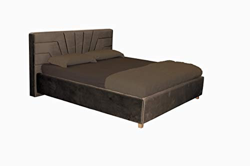 ES Design 08 Polsterbett Optima mit 5 Jahren Garantie - Bett, Lattenrost und Stauraum (Braun, 180 x 200 cm)