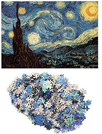 TOYANDONA Starry Night Jigsaw 1000 Pieces Van Gogh Jigsaw Puzzle 1000 Piece Jigsaw Puzzles Hard Puzzles for Adults
