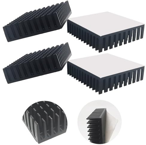 L40mm X W40mm X H11mm 4pcs Disipador de calor negro Radiador de aluminio Fuego Tv Kit de bricolaje Placa de circuito de chip Ic Chip Mosfet adecuado para amplificador LED de alta potencia