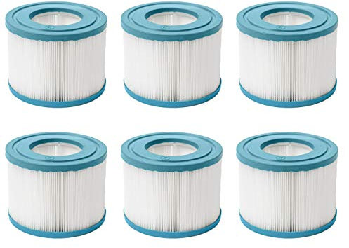 CosySpa Filtri di ricambio per vasche idromassaggio e spa | Cartucce per pulire l'acqua | 2 disegni e in confezioni da 1, 6 o 12 - Compatibile con Cosy SPA, Wave SPA, Clever SPA e altro (Standard, 6)