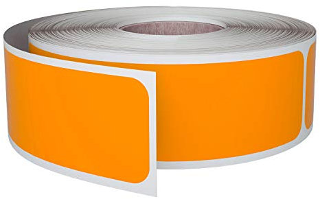 Aufkleber Neon Orange 100 x 51 mm eckige Sticker - 4 x 2 Zoll 250 Stück Royal Green