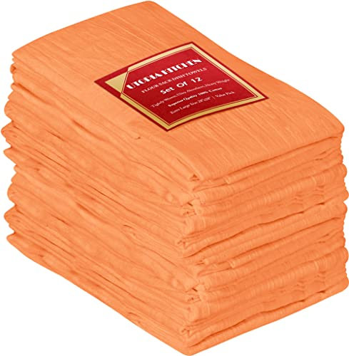 Utopia Kitchen Mehlsack-Geschirrtücher, 12 Stück, 71,1 x 71,1 cm, ringgesponnen, 100% Baumwolle, maschinenwaschbar – zum Reinigen und Trocknen – Orange
