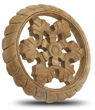 Handmade Wooden Trivet For Hot Dishes Plates & Pots Holder Hot Pad For Kitchen & Dining Table Decor Cookware Heat Resistant Rustic Decorative Carvings 20 cms Tabletop Home & Dining Table Essentials