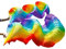 Leemiman Damen Schleier für Bauchtanz, 100 % Bambusseide, 1 Paar (L+R), Vertikaler Regenbogen, 180*90cm