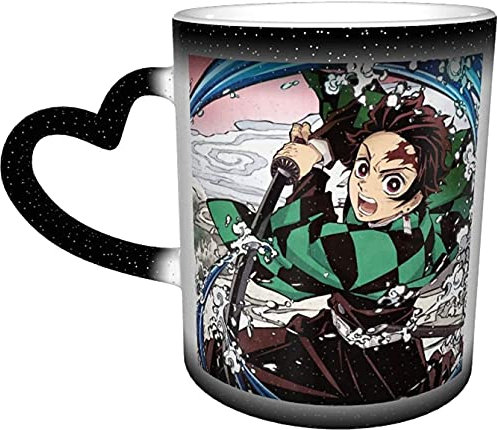 Mug à café en céramique avec motif anime Demon Slayer Kamado Tanjirou - Changement de couleur - Cadeau d'anniversaire pour garçon ou fille