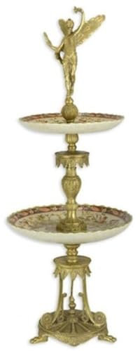 Casa Padrino Art Nouveau Etagere Multicolored/Gold Ø 29.2 x H. 76 cm - Magnificent Hotel & Restaurant Accessories