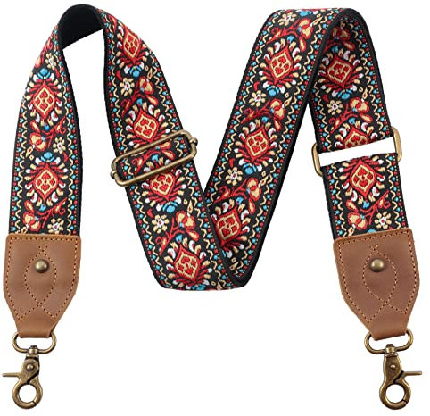 Taschengurt-2 breiter Schulterriemen aus Rindsleder, Verstellbarer Ersatz, Crossbody-Taschenriemen mit Mehreren Mustern für Handtaschen, Crossbody-Taschen, Umhängetaschen