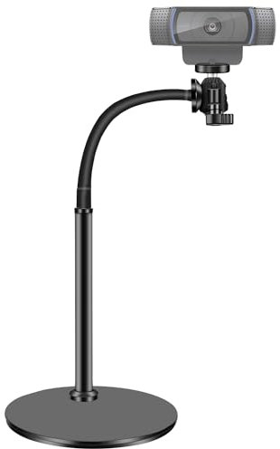 Etour Webcam Tripod Stand for Desk, Camera Stand Mount Gooseneck Arm for Logitech Webcam C922 C930 C920/BRIO NexiGo N60 GoPro with 1/4 Thread