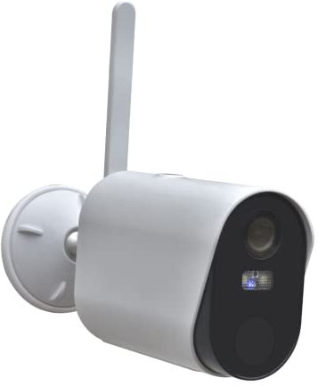 Daewoo Caméra Autonome sans Fil WiFi Int/Ext W502 Full HD, détection de Mouvement, Vision Nocturne en Couleur, système Audio bidirectionnel, Compatible avec Amazon Alexa, Blanc
