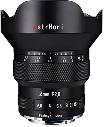 AstrHori 12 mm F2,8 Full Frame Manuelles Fischaugenobjektiv 185 Ultra-Weitwinkel für Sony E, Alpha, A7, A9, NEX-5, A6000
