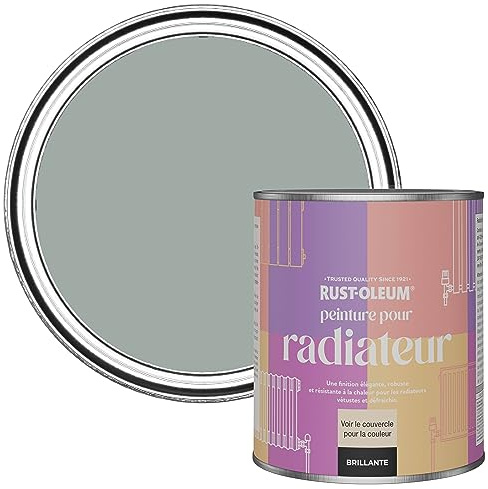 Rust-Oleum Grey Heat Resistant Radiator Paint in Gloss Finish - Pitch Grey 750ml