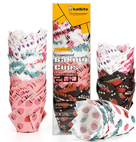 katbite Pirottini per muffin in in carta, 200 pezzi, per feste, matrimoni, compleanni, muffin