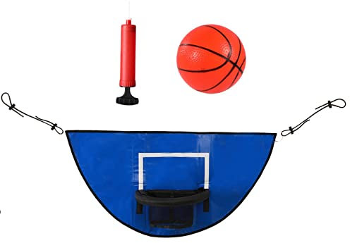 Perfeclan Trampolin-Basketballkorb, mit Ballpumpe, Torspiel, langlebiger Mini-Basketballkorb für Trampolin, für drinnen und draußen, zum Spielen von Jungen und