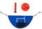 Perfeclan Trampolin-Basketballkorb, mit Ballpumpe, Torspiel, langlebiger Mini-Basketballkorb für Trampolin, für drinnen und draußen, zum Spielen von Jungen und
