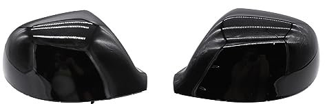 SHLPDFM 1 Paar Spiegelabdeckungsgehäuse Spiegelkappe Gehäuse Rückspiegeldeckel Abdeckungen rechts+links für VW T5 / T6 / Amarok (Schwarz glänzendes Finish)