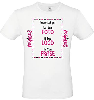 Mr. Gadgets T-Shirt Uomo Personalizzabile con Foto e Scritta (MOD.1, Taglia XXL)