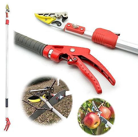 MIGEDY Teleskop-Obsternteschere, lang, ausziehbare Gartenschere, Baumschere mit drehbarem Schneidkopf for Beschneiden von Ästen und Obstpflücken im Garten (Size : 1.2m-2.2m)