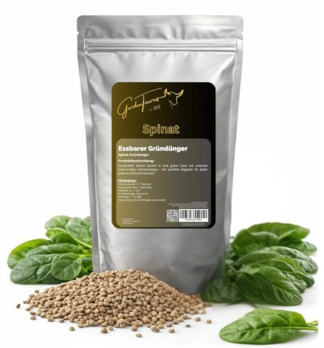GardenTaurus® natürlicher Gründünger Spinat, 600g für 60m², Saatgut mit doppeltem Nutzen, essbarer Gründünger - Vorteilspack, verbessert die Bodenstruktur, gibt Nährstoffe frei