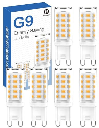 Ampoule LED G9 Blanc Froid 6000K, 5W 560LM Équivalent 40W Halogène, Économie D'énergie, Non Dimmable, 360 Degrés, AC 220-240V, 6 Paquets