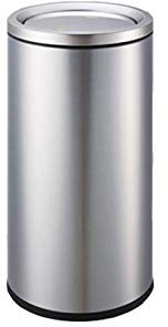 HASMI Cubo de Basura Cubo de basura redondo grande de acero inoxidable con tapa, 50 litros, hotel, interior y exterior, lavabo, cubo de basura, centro comercial Cubo de Reciclaje