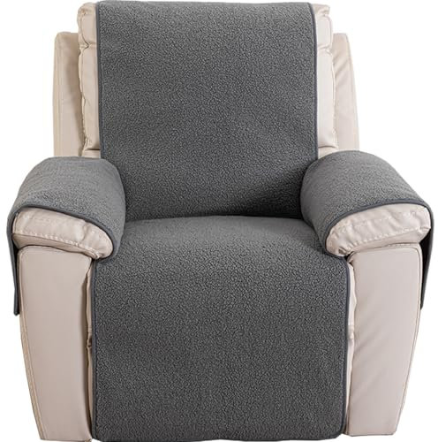 Sofa Armlehnenbezüge, Sesselschoner Sesselauflage, Fernsehsessel Schutzbezug Anti-Rutsch, Relaxsessel Bezüg Sesselüberzug für Zuhause mit Kindern und Haustieren Hund (Grau,L(30*91)76*231CM)