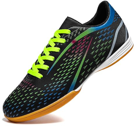 WESHIRUN Indoor Soccer Shoes Mens Futsal Shoes for Women Youth Professional Athletic Soccer Shoe Black