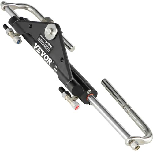 VEVOR Unisex Hydraulischer Außenbord-Marine-Lenkzylinder, HC4645H Frontmontage, Anzug für Boote, Lenkung, Schwarz, 150PS