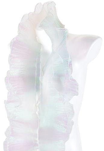 AHANDMAKER 10 Yards Retro-Rüschen-Plissee-Chiffonbesatz, Nähen Spitzenbesatz Stoffe Tüll Stoffband Für Applikation Nähen Handwerk Hochzeit Kleid Tasche Kostüm Dekor, Transparente